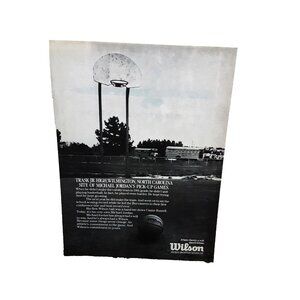 1988 Wilson Basketball Print Ad Michael Jordan Trask Jr High Court Vintage